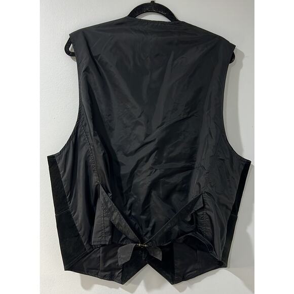 Vintage Wilsons Men's Black Leather Back Cinch Biker Motorcycle Vest Size XL - Picture 4 of 9